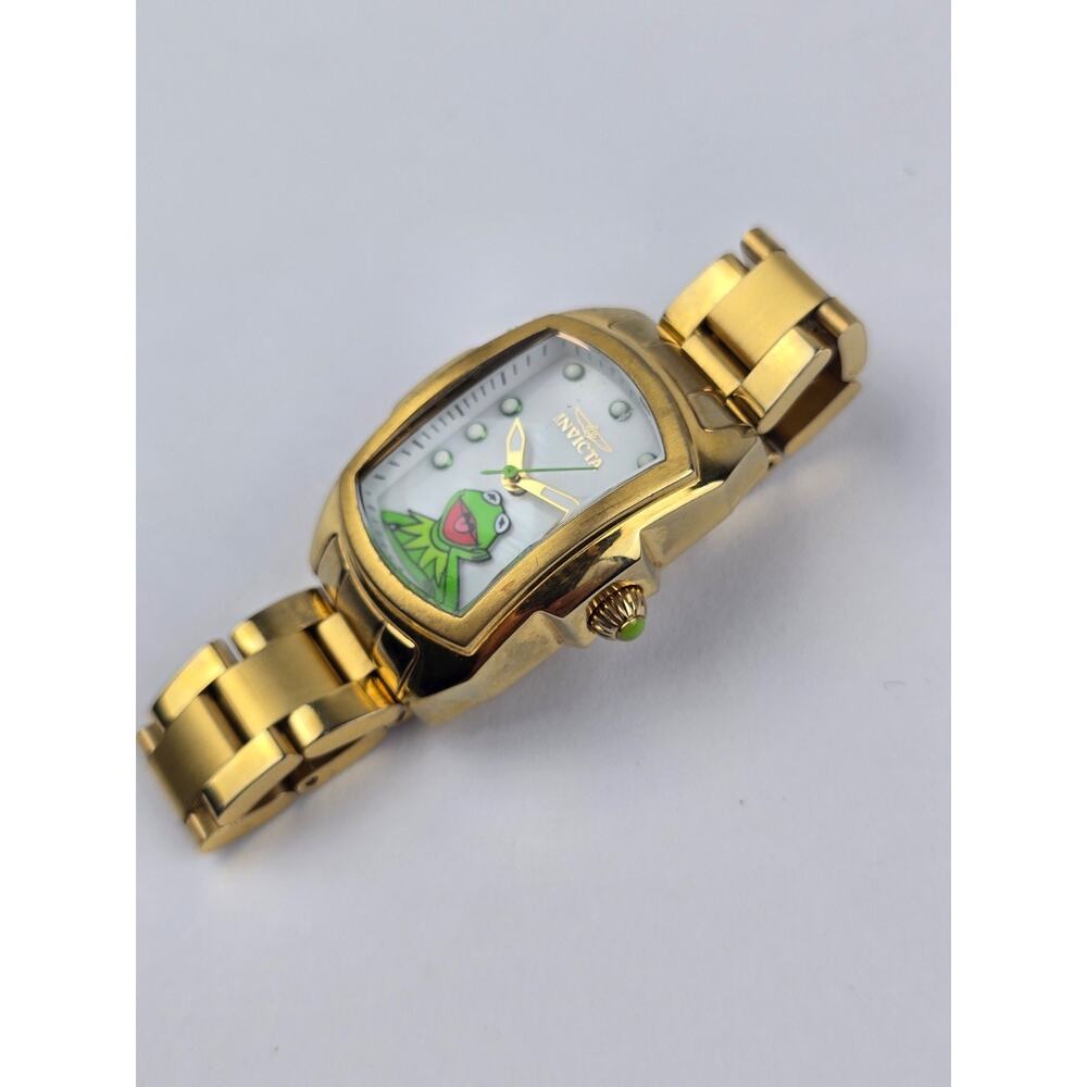 Invicta Muppets Kermit the frog Ladies gold tone Watch Limited Ed. fresh Battery - Picture 2 of 12